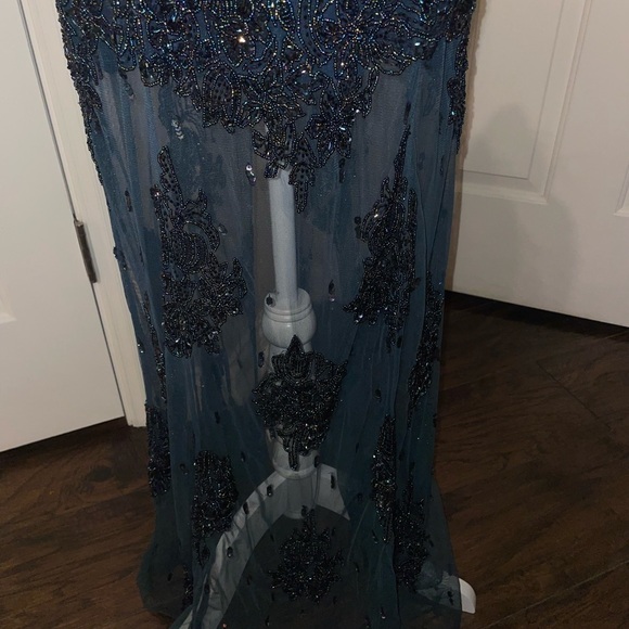 JE MATADI BY SEAN MEHTA VTG PURE SILK BEADED FORMAL DRESS SZ LARGE - Picture 4 of 11